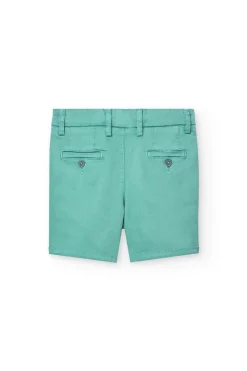 Bermuda in raso per bambino di colore verde