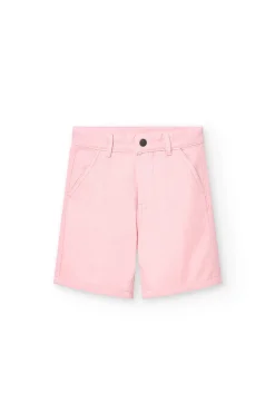 Bermuda in sarga per bambino in colore rosa