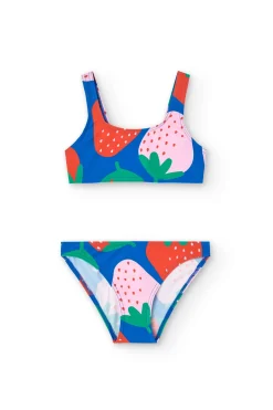 Bikini in poliammide per bambina con stampa