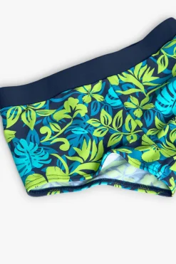 Bikini in poliammide per bambina con stampa tropicale