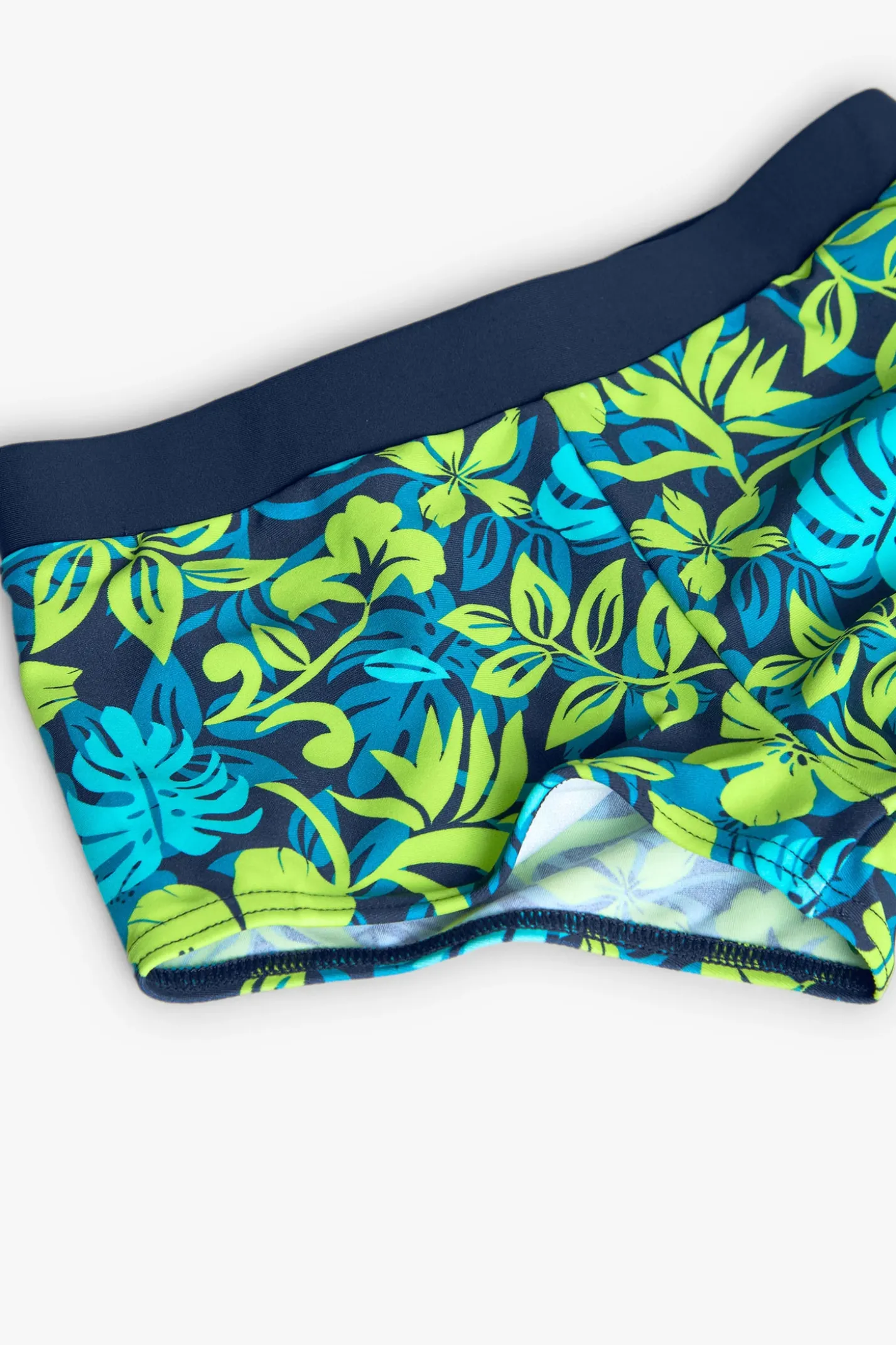 Bikini in poliammide per bambina con stampa tropicale