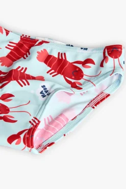Bikini in poliammide per neonata con stampa di aragoste