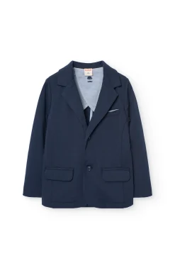 Blazer in maglia per bambino in colore blu navy