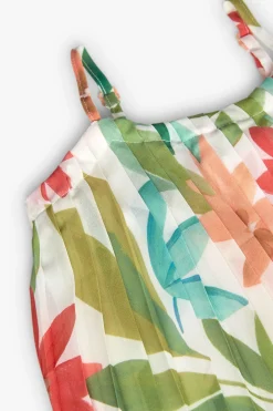 Blusa di chiffon plissettato per bambina con stampa floreale.