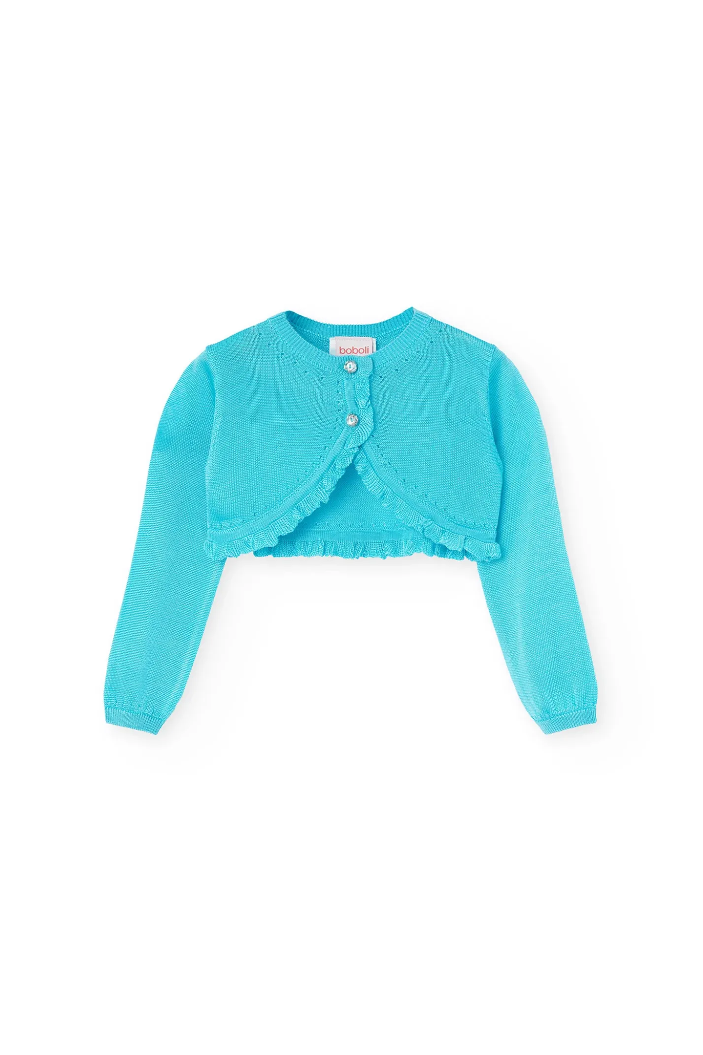 Bolero in maglia per neonata di colore blu