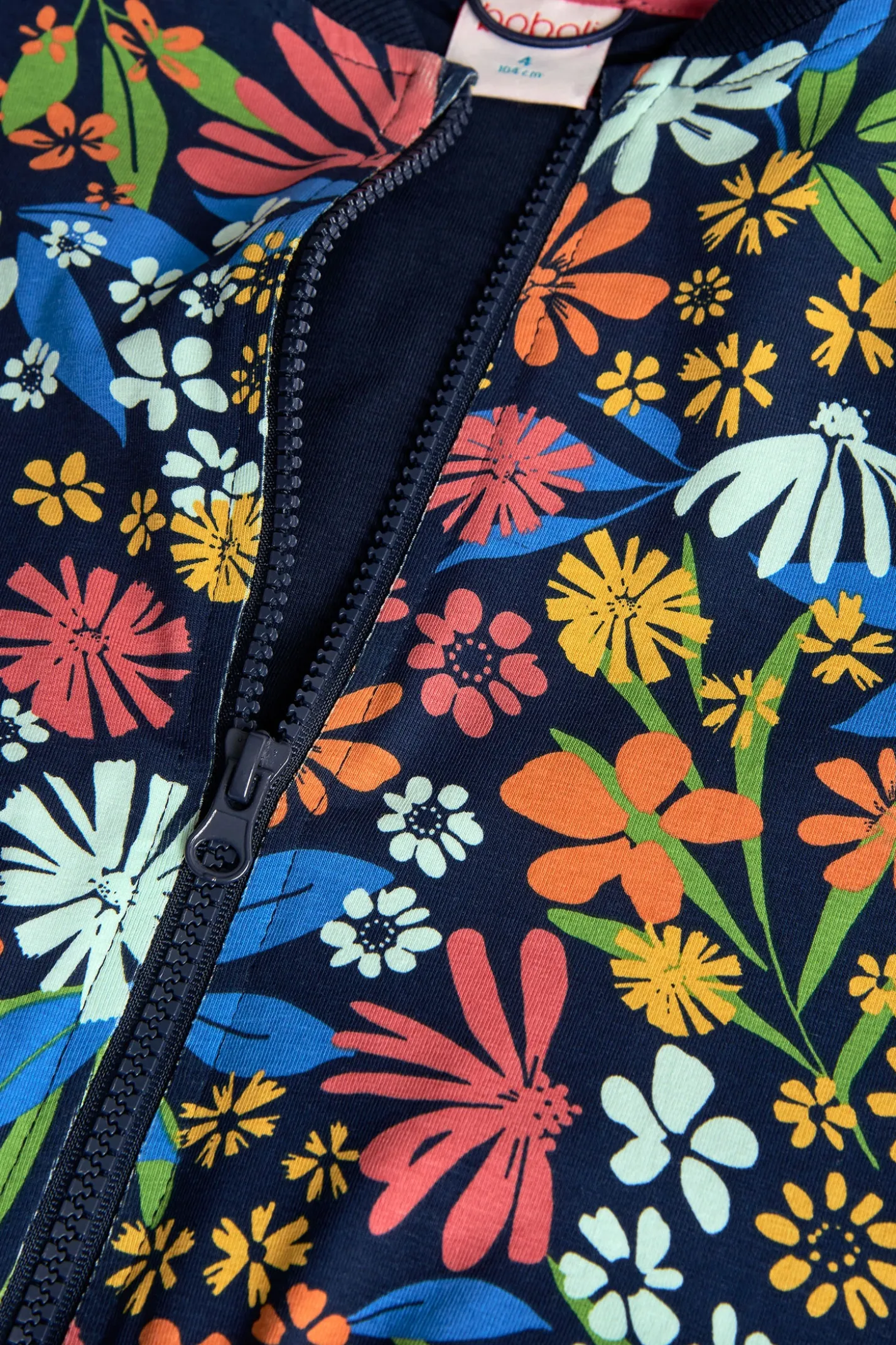 Bomber in maglia per bambina con stampa floreale