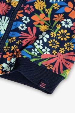 Bomber in maglia per bambina con stampa floreale