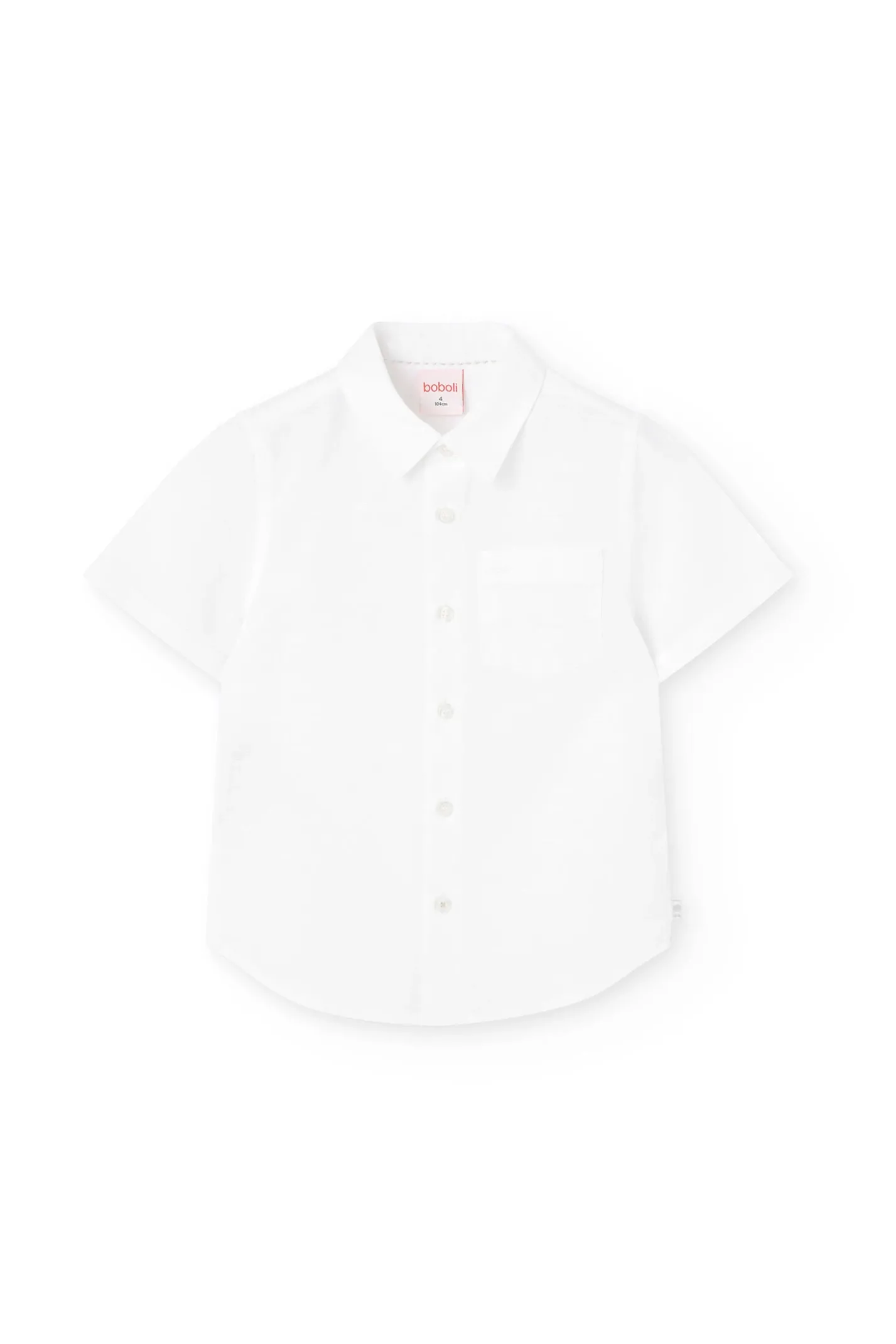 Camicia corta di lino per bambino in colore bianco