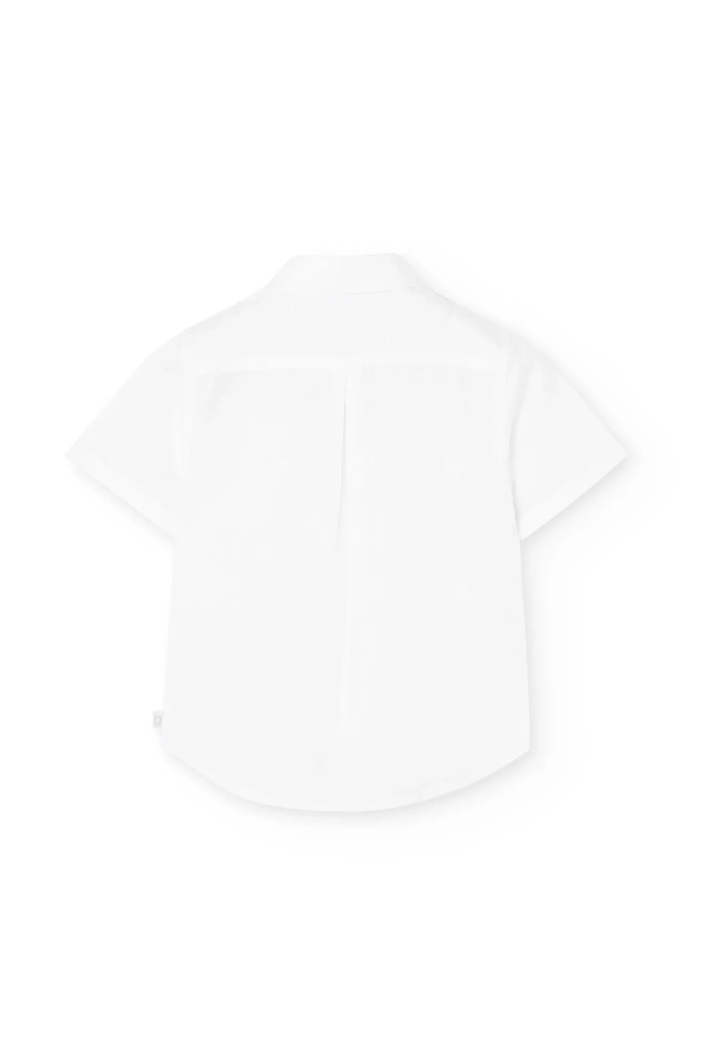 Camicia corta di lino per bambino in colore bianco