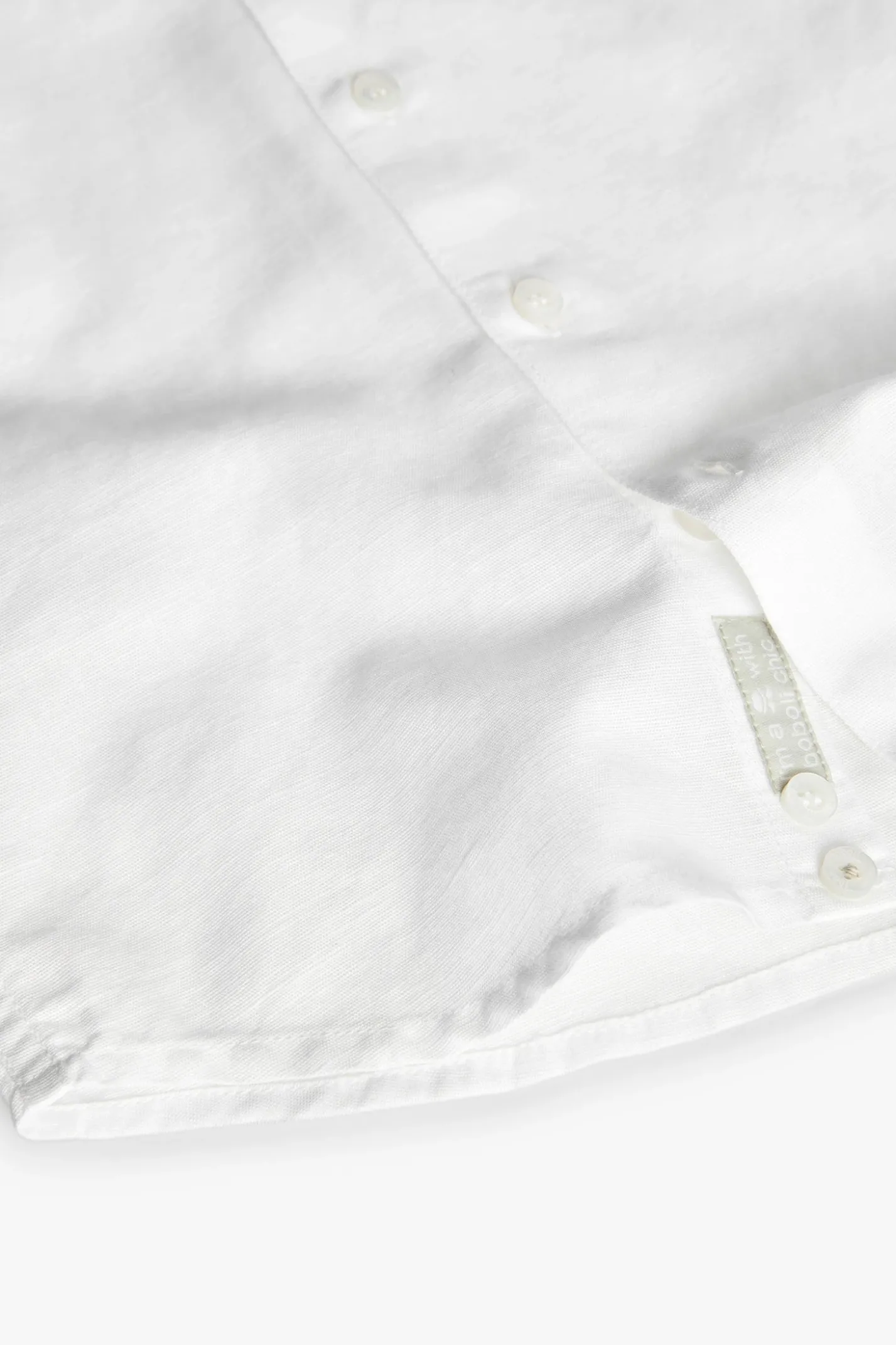 Camicia corta di lino per bambino in colore bianco