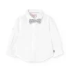 Camicia di lino per bambino in bianco con papillon