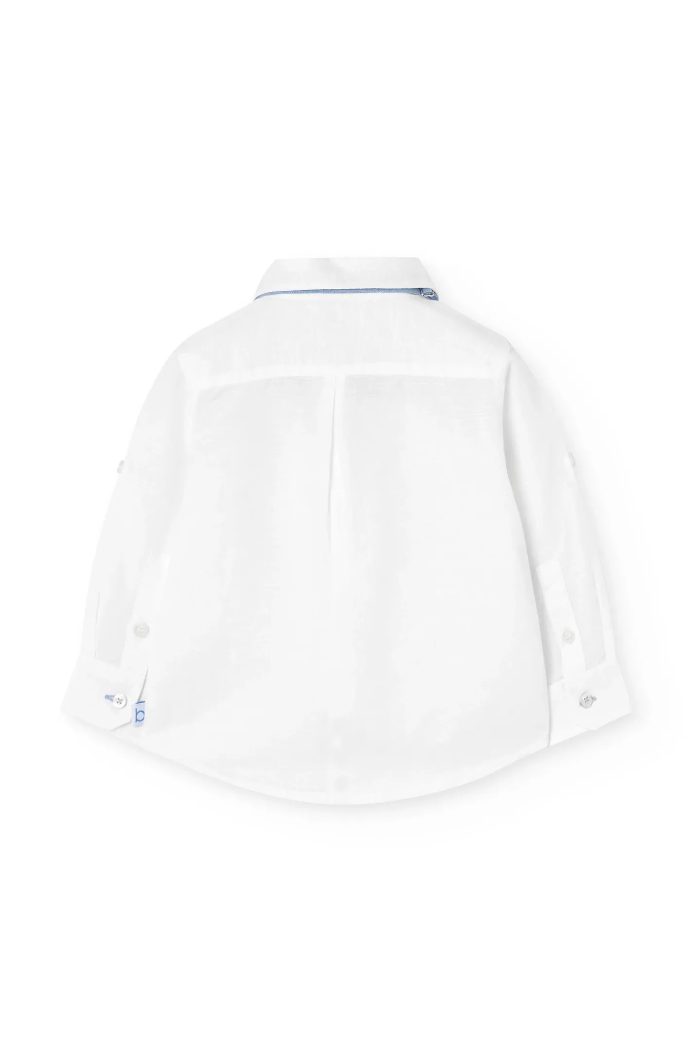 Camicia di lino per neonato in bianco con papillon
