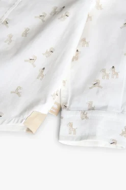 Camicia di popeline per neonato in colore bianco con stampa