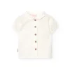 Camicia in popeline per bambina in colore bianco con ricamo