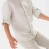 Camicia in popeline per bambino di colore bianco