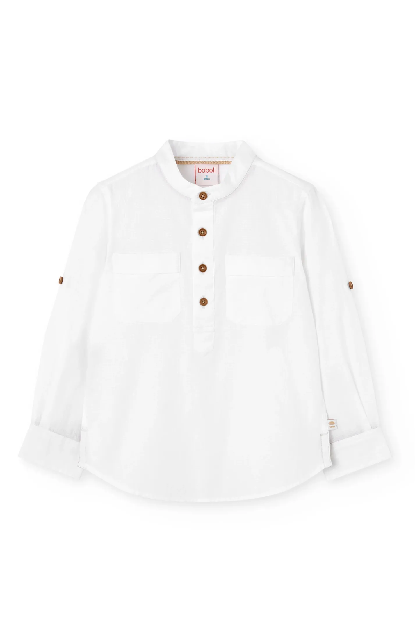 Camicia in popeline per bambino di colore bianco