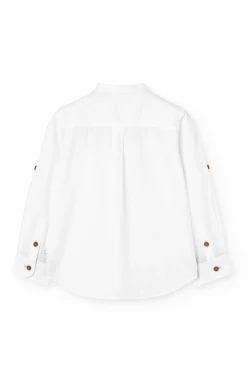 Camicia in popeline per bambino di colore bianco