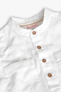Camicia in popeline per bambino di colore bianco