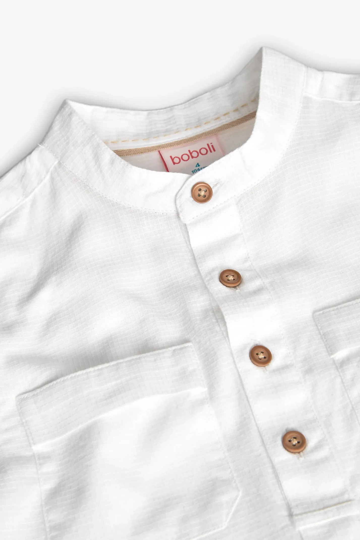 Camicia in popeline per bambino di colore bianco