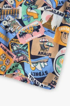 Camicia in popeline per neonata con stampa