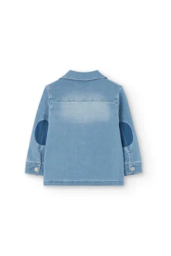 Camicione in denim a maglia per neonato in colore BLEACH