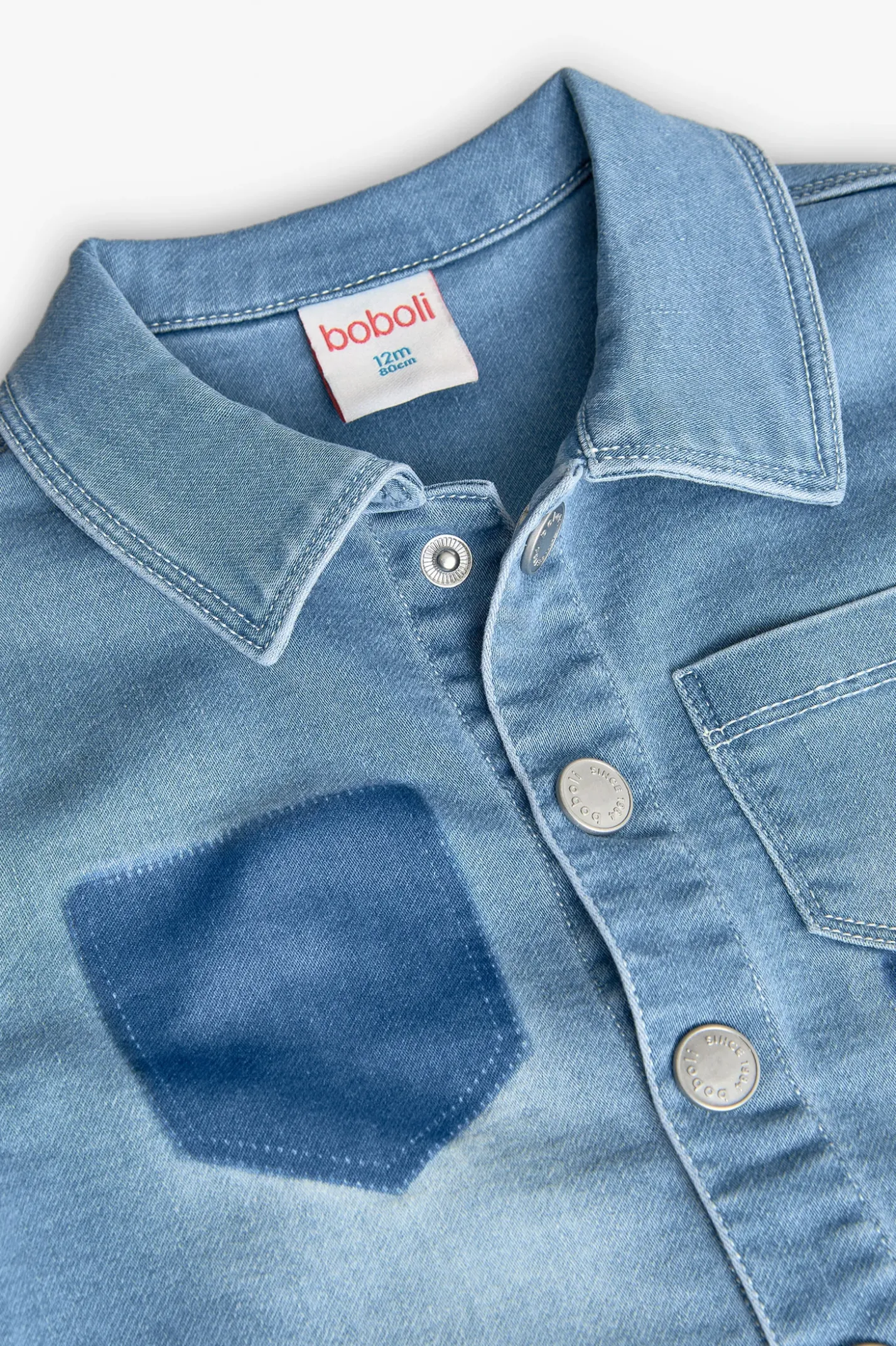 Camicione in denim a maglia per neonato in colore BLEACH