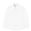 Camisa oxford para niño de manga larga en blanco