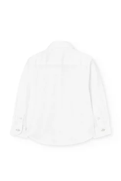 Camisa oxford para niño de manga larga en blanco