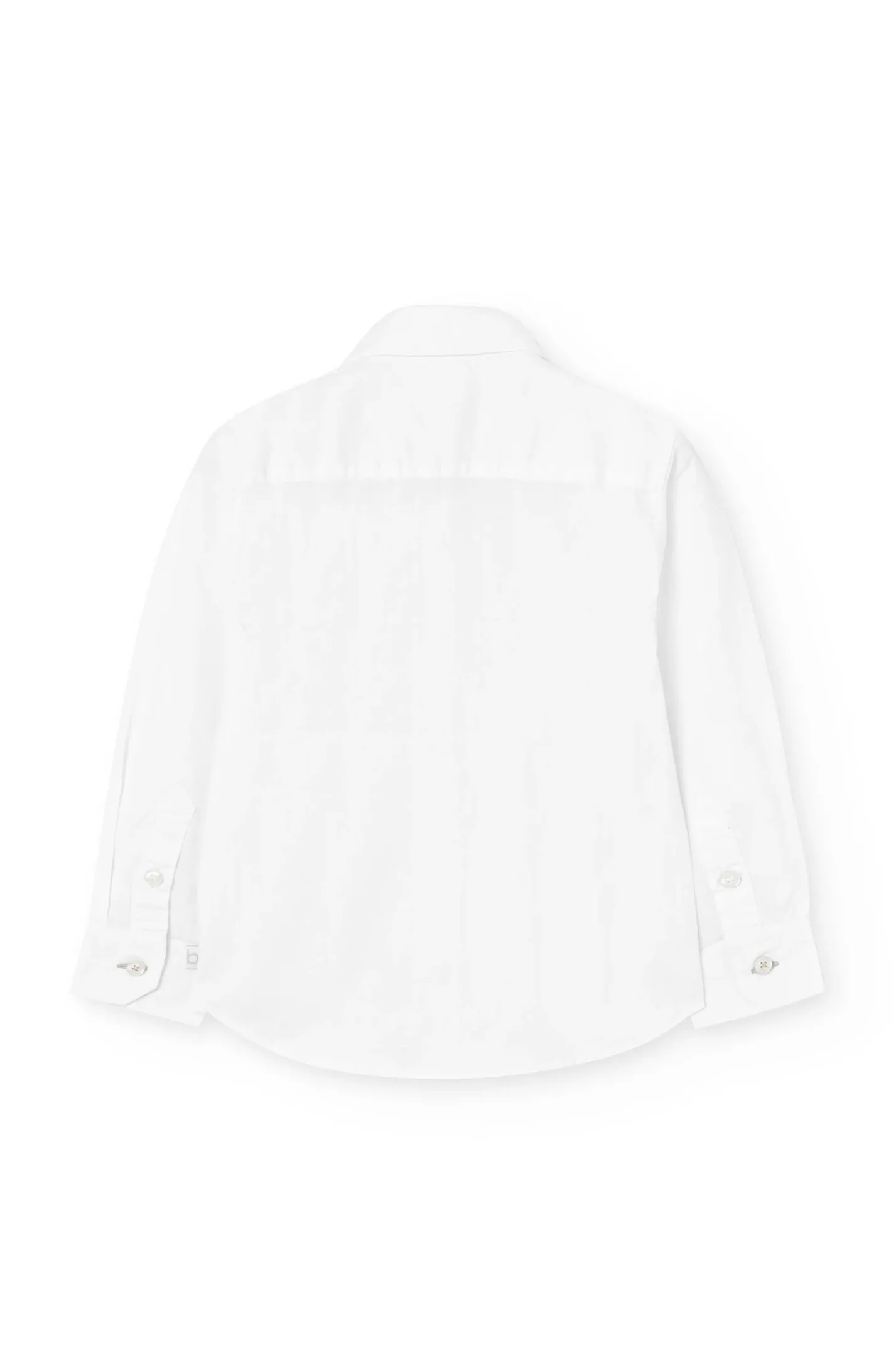Camisa oxford para niño de manga larga en blanco