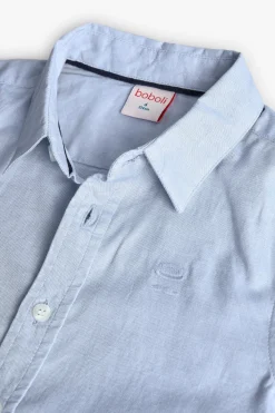 Camisa oxford para niño de manga larga en azul celeste