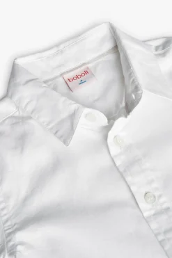 Camisa oxford para niño de manga larga en blanco