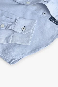 Camisa oxford para niño de manga larga en azul celeste