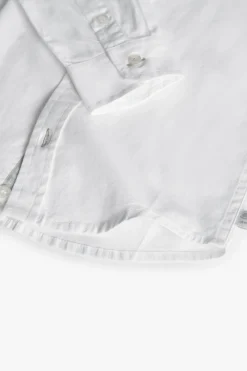 Camisa oxford para niño de manga larga en blanco