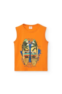 Canotta a maglia per bambino in arancione