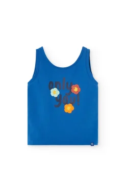 Canotta a maglia per bambina in blu