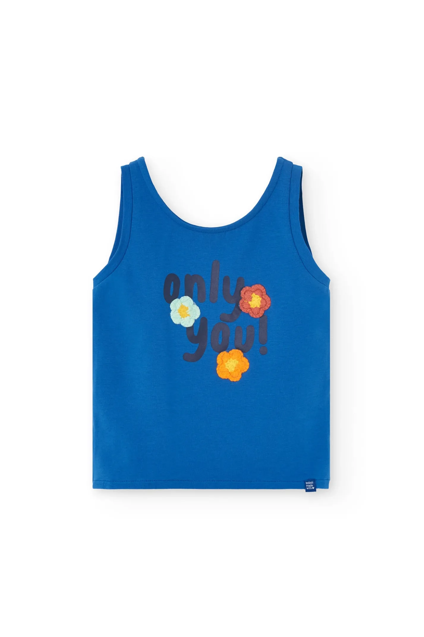 Canotta a maglia per bambina in blu