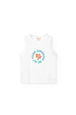 Canotta in maglia per neonato di colore bianco