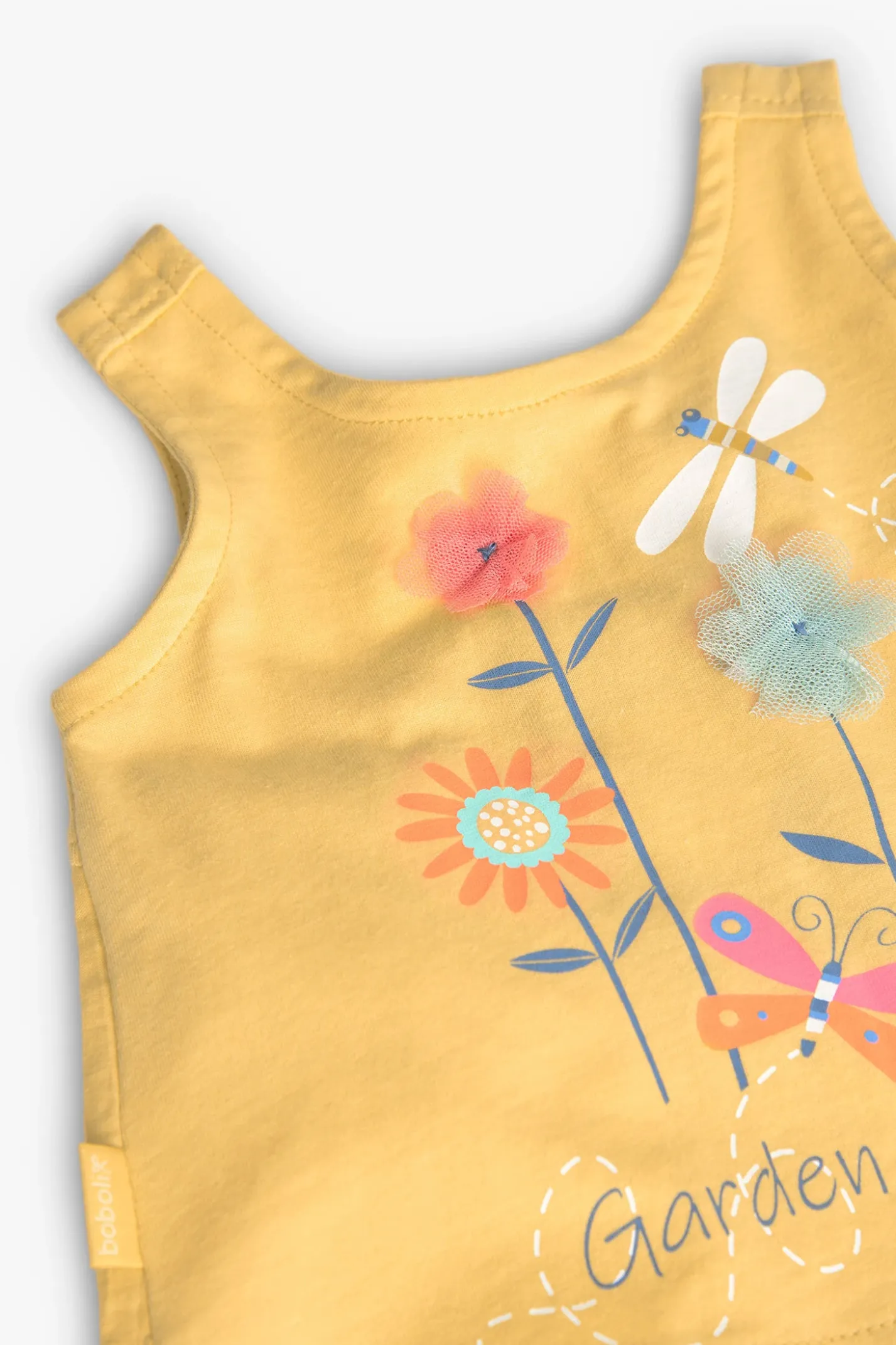 Canottiera a maglia per neonata in giallo