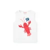 Canottiera in maglia per neonato di colore bianco