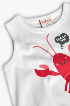 Canottiera in maglia per neonato di colore bianco