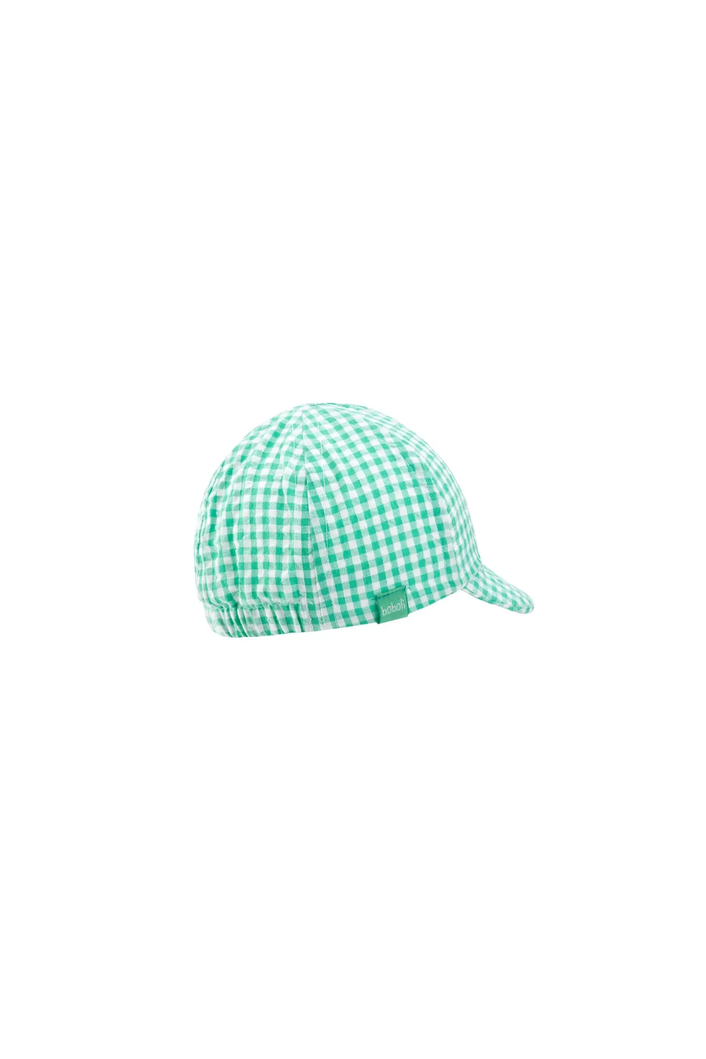 Cappellino in popeline per bebè a quadri verdi
