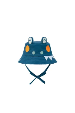 Cappello di popeline per bebè con design divertente in colore verde