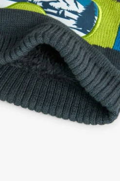 Cappello in maglia per bambina in grigio con occhiali