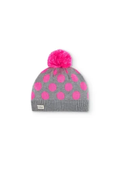 Cappello tricotosa pois per ragazza