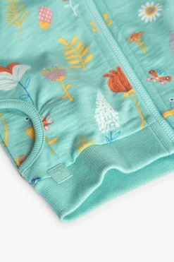 Cardigan per neonata con stampa color aqua.