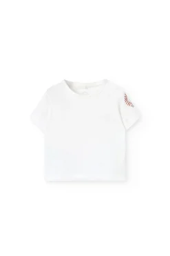 Completo coordinato in maglia per neonato in arancione e bianco con motivo a quadri.