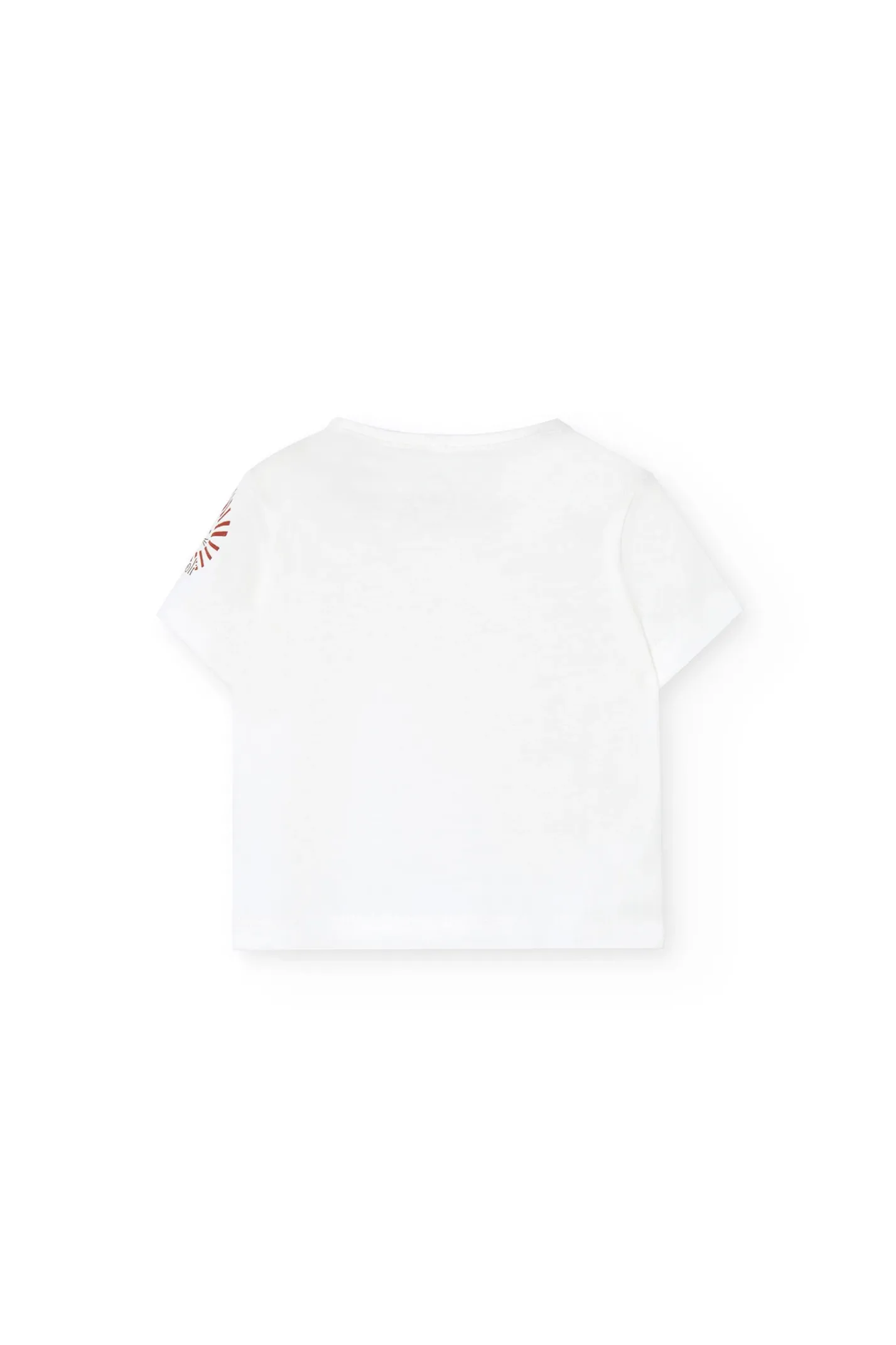 Completo coordinato in maglia per neonato in arancione e bianco con motivo a quadri.