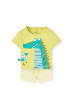 Completo in maglia combinato per neonato in colore verde