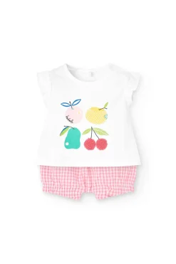 Completo in maglia per bambina neonata in colore bianco