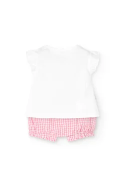 Completo in maglia per bambina neonata in colore bianco